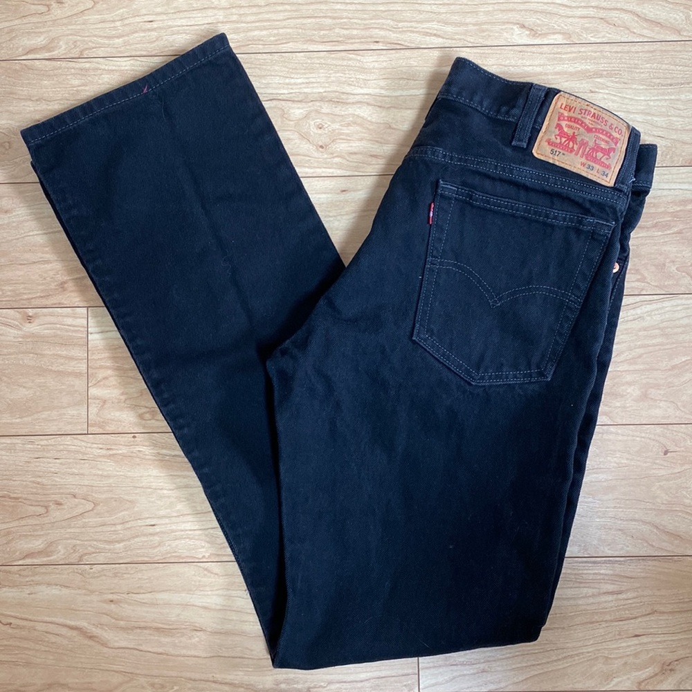 33x34 Levi’s 517 Bootcut Black Denim Jeans